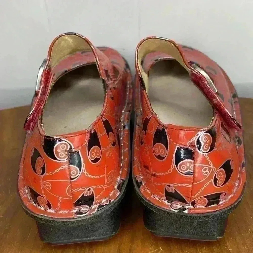 Alegria Paloma Coral Owl Print Patent Leather Women's Size Eur 35 US 5 - Picture 5 of 10